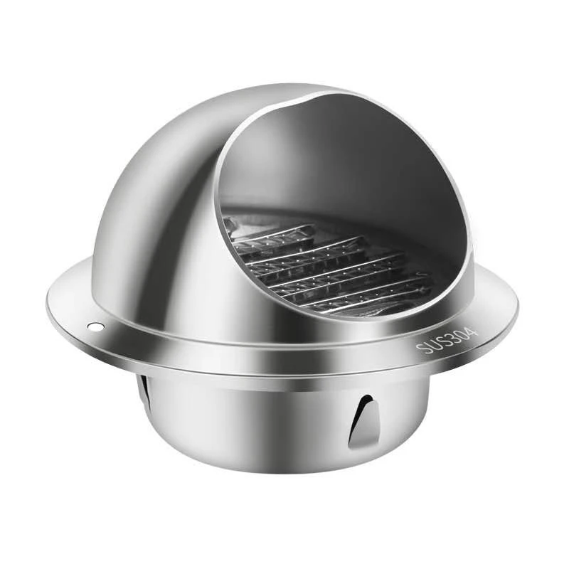 304 Stainless Steel Round  External Extractor Wall Vent Outlet Air Vent Grill Cover For Hvac Ventilation System