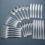 30pcs silver dinner set tableware besteck knife custom hotel stainless steel cutlery spoon fork set flatware sets