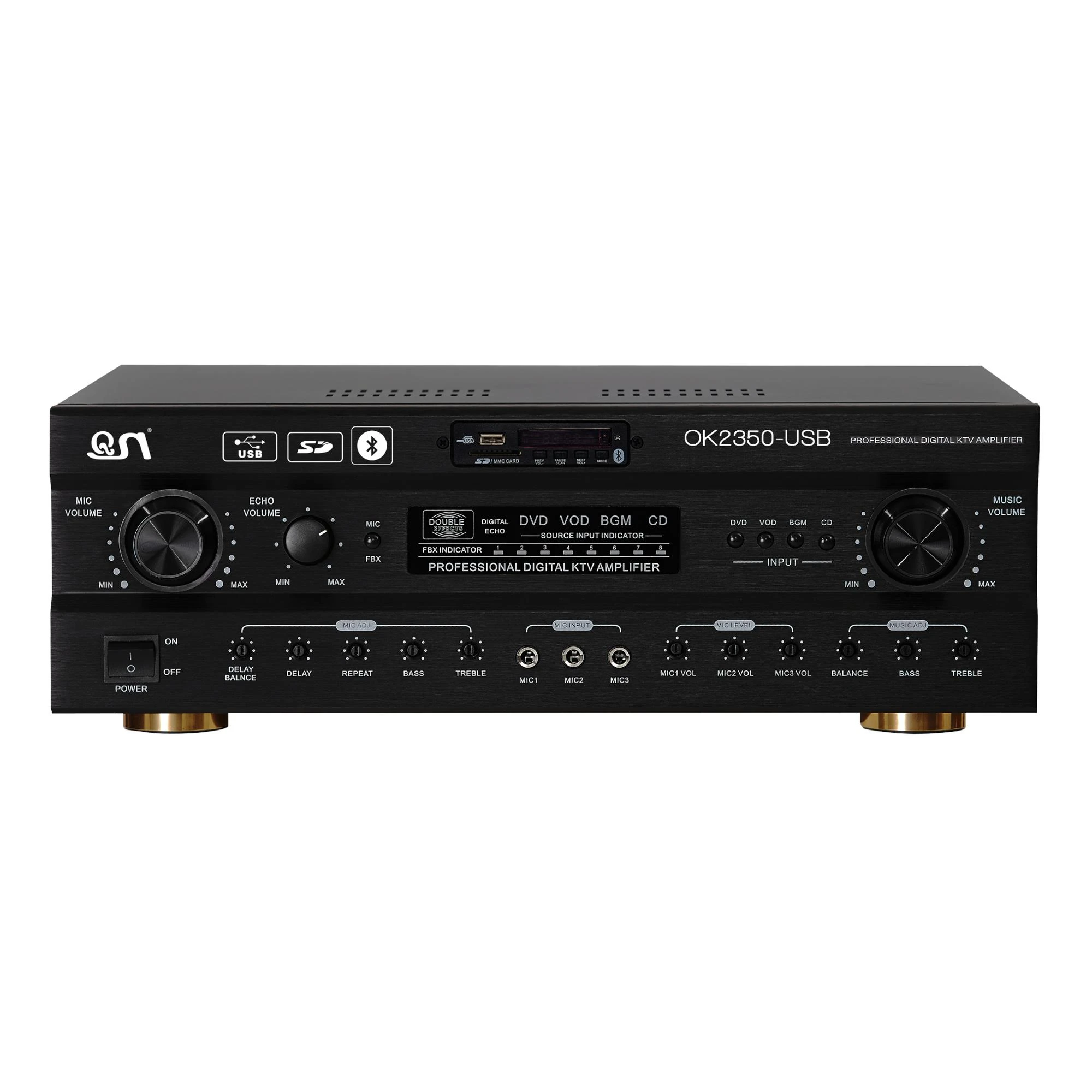 350Wx2CH Class AB Integrated Amplifier with Feedback/USB/Bluetooth Home Theater Amplifier Karaoke  Amplifier KTV (OK2350)