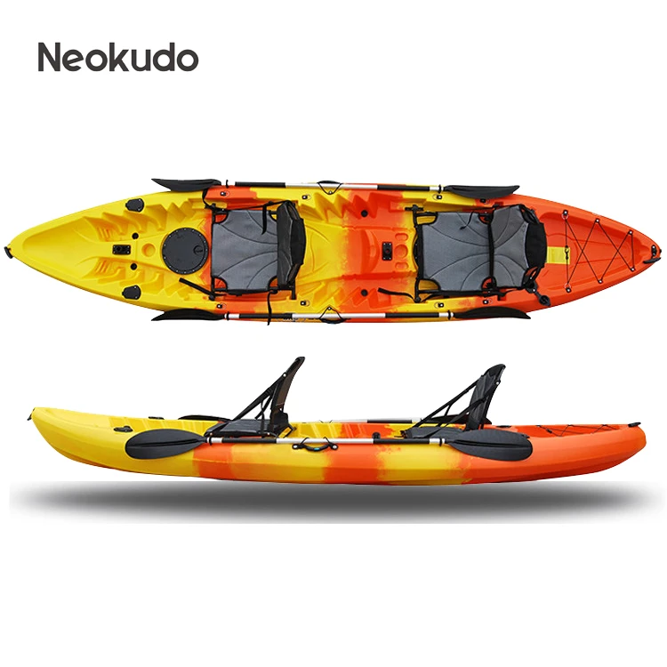 3.85m stable performance aluminum seat Tandem fishing kayak/canoe with paddle