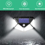 4 sides 100 LED Motion Sensor Wall solar led garden light solar motion sensor light waterproof