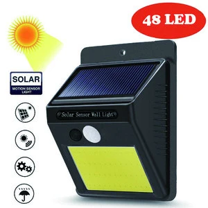 48 COB LEDs solar human infrared light motion sensor solar night light PIR motion sensor wall light for outdoor garden path yard