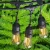 48FT 15M IP65 220V Led String Light Waterproof E27 Warm Led Filament Bulb Outdoor Garden Street Holiday Lighting