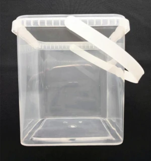4L Transparent Square plastic bucket 1 Gallon Plastic Packaging Tub with Lid Ice Bucket Small Toys Packaging Tub