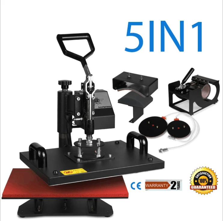 5 In 1 Heat Press Machine/heat Press Transfer/t-shirt Mug Sublimation Printer