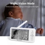 5 Inch WiFi Video Baby Monitor with Phone App b5 1080P Pan Tilt Zoom Baby Camera 2-way Talk Babyphone Auto Night Vision Babe