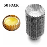 50 Pack Aluminum Tin Baking Tool Baking Cupcake Cake Cookie Mini Pie Egg Tart Cups Mold