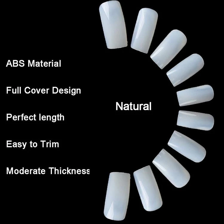 500 PCS DIY Natural False Acrylic Fingernails Full Cover Press On Nails French Artificial Nails Tip