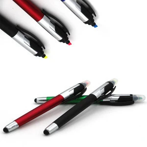 5in1 popular stylus higlighter pen promotional iphone touch screen ball pens