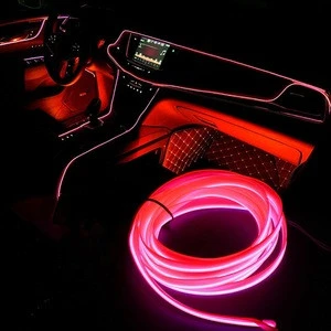 5meters car interior EL Wire Neon Glow Light Strip Car Neon LED Rope Light with 12V Inverter