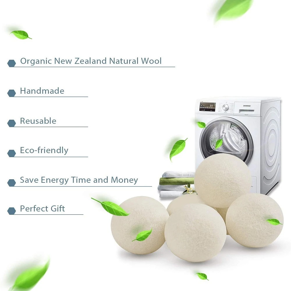 6-Pack XL 100% Organic Handmade Merino Pure wool dryer balls with DDP FBA service