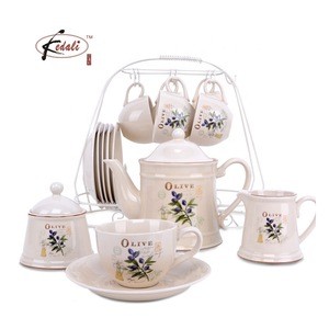 6 pieces set Promotional China made cup beautiful coffee and tea sets