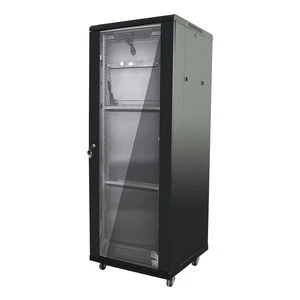 600*600 27U front glass door Free standing network server data cabinet