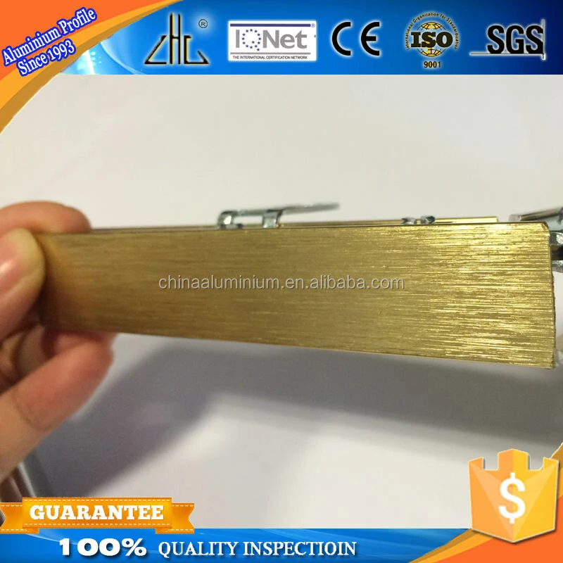 6463-T5 alloy Brushed golden and silver color Picture frame aluminium extrusion , aluminium profile for mirror frame