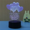 7 Color Changing LED Desk Light with USB Power 3D night light for BirthDay Gift