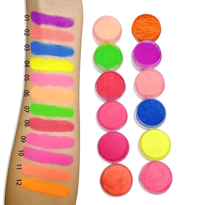 7 colors single neon eyeshadow loose pigment fluorescent powder for Cosmetics