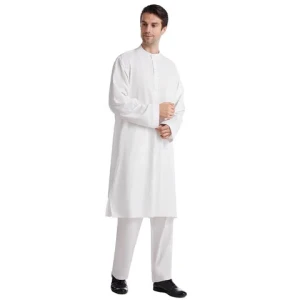 7007 best selling  men abaya 2 piece set full sleeve o-neck pull on Arabian emirati style muslim man clothes