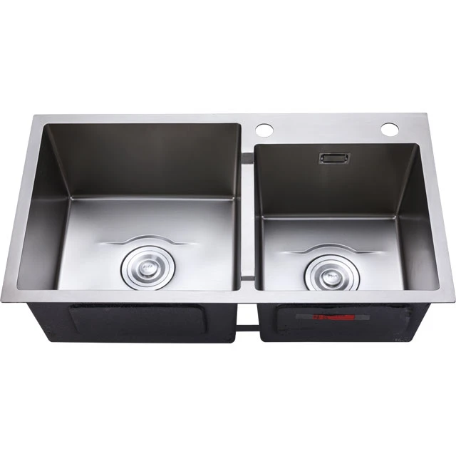 7843 Double bowl  stainless steel above counter apron apron sink stainless wash basin kitchen sinks