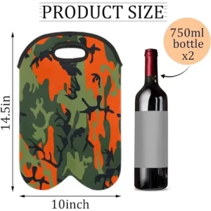 750ml Custom Printed Neoprene Cooler Bag Insulated and Waterproof Wine Bottle Cover for 2-Bottles Basket Type