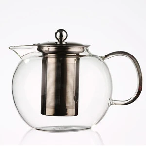800ml pyrex blooming glass teapot leak proof with removable infuser for boiling water