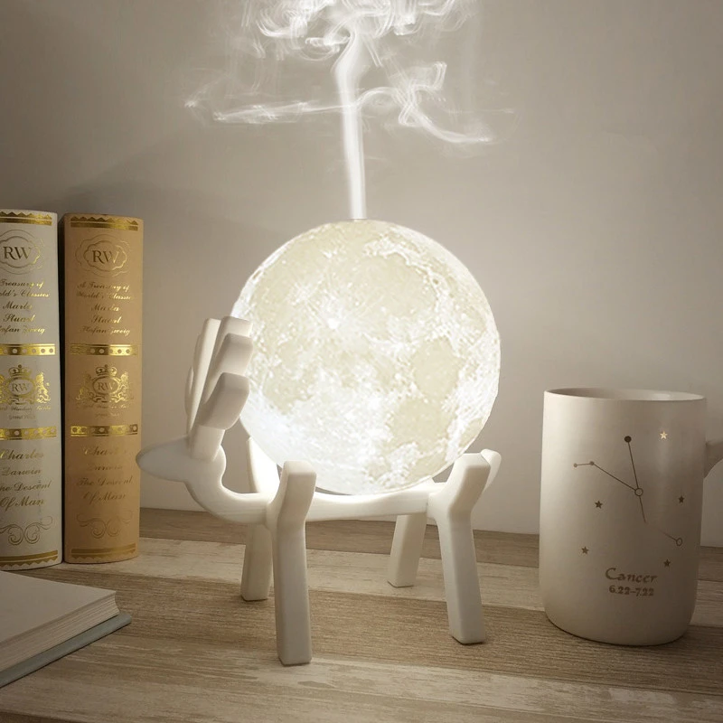 880ML Ultrasonic Moon Air Humidifier Essential Oil Diffuser with LED Night Lamp USB Mist Maker Humidificador Drop Ship