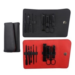 9 PCS Stainless Steel Manicure Pedicure Set Nail Clippers Set/Grooming Kit/ Nail Tools, PU Leather Case