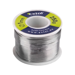 9947 EXTOL 1mm 250g Silver Gray Roll Soft Tin Household Flux Core Soldering Wire for Welding Soldering