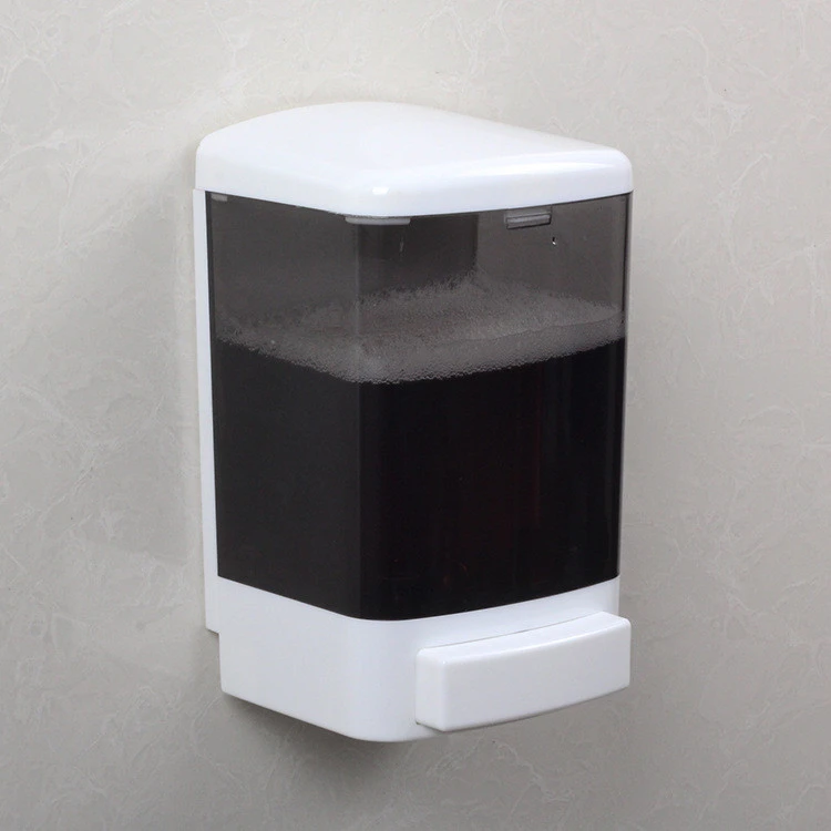 ABS Plastic Transparent Grey Hand Press Soap Dispenser Wall-mounted Hand Sanitizer Dispenser