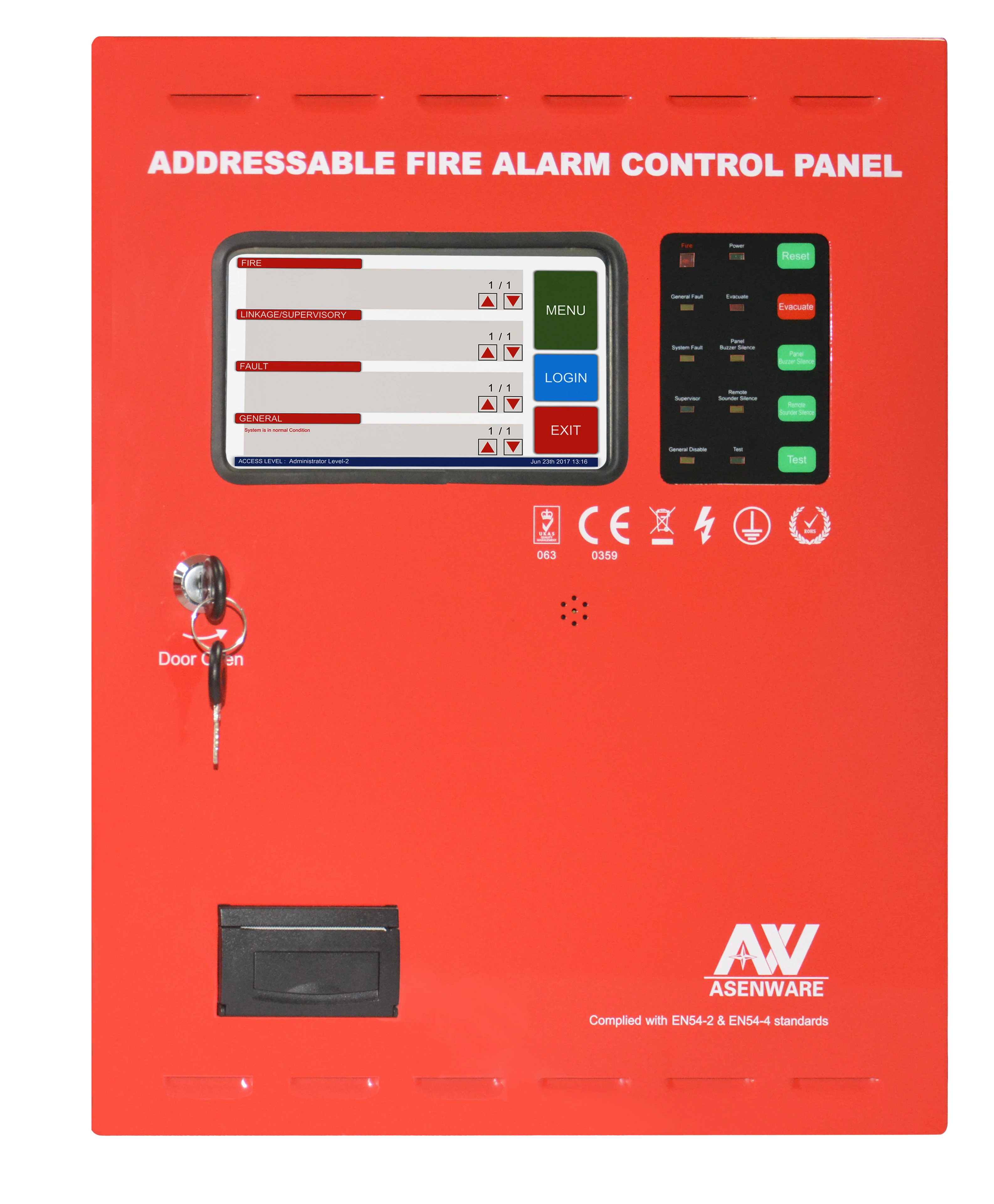 Addressable Fire Alarm Control Panel For Commercial Building/School/Hotel/Hospital