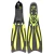 Import Adult Lightweight TPR Rubber Full Foot Swimming Snorkeling Diving Fins Yellow Red White XXL from China