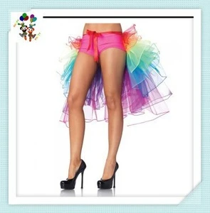 Adult Womens Rainbow Colors Puffy Mini Tulle Petticoat HPC-0971