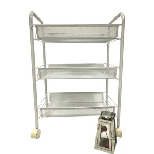 Ali baba gold supplier Durable Mesh Baskets White bathroom moving dolly cart