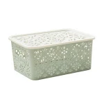 Amazon Top Seller 2020 Household Items Multipurpose Colors Plastic Hollow Basket Box Organizer Storage Box With Lid
