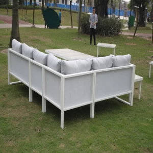 American style commerical outdoor furniture aluminum  garden sectional sofa set from China factory