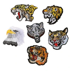 Animal pattern iron cheap embroidered tiger patches for clothes