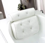 Anti slip 3D mesh bathtub pillow, quick dry 6 suction cups  Neck, Head, Shoulder and Back Support Spa bath pillow