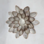 Antique Silver glitter metal sunflower wall art home decoration