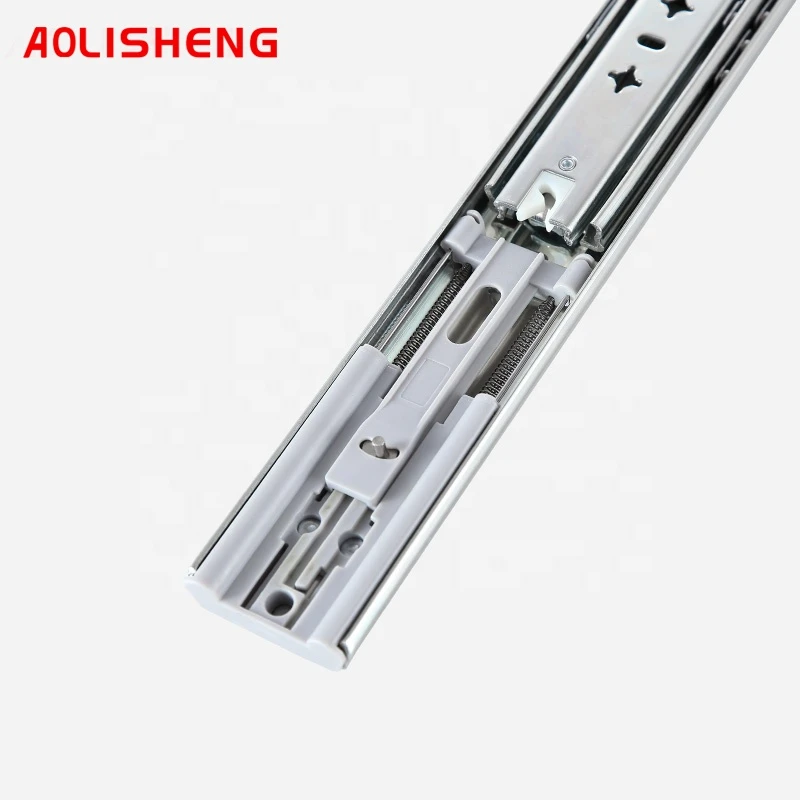 AOLISHENG 3-fold slide rails, fully extended retractable soft closing industrial heavy drawer slides