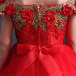 Appliques Flower Girls  Dress  Children Wedding Dress  Kids Party  Long Gown Princess Dress Elegant clothing