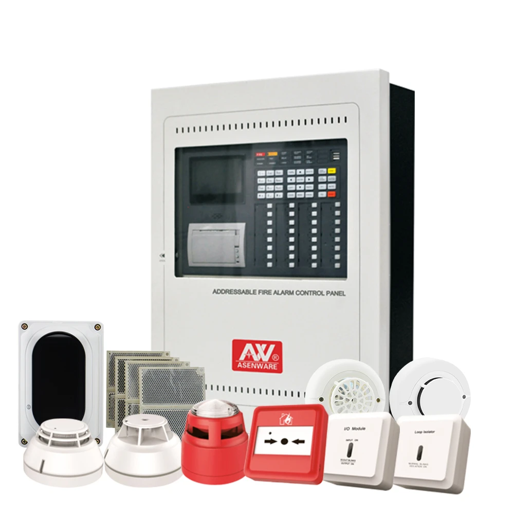 Asenware LPCB Approved Addressable  single loop 342 addresses fire alarm control panel