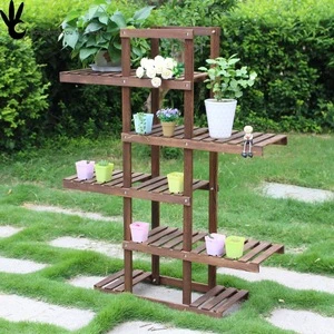 Assemble Floor type Retro Anticorrosive wood Can be exposed to the sun Flower pot rack