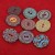 Import Assorted Flower Painting Round Wood Big Buttons 2 Holes Wooden Button For Crafting from China