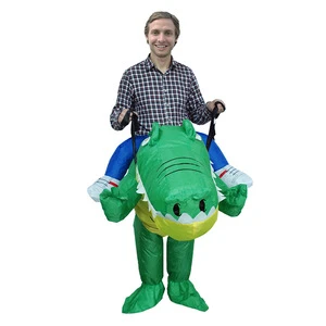 Attractive Fancy Inflatable Green Crocodile Mascot Animal Costume Festival Celebration Party Decoration for Adults
