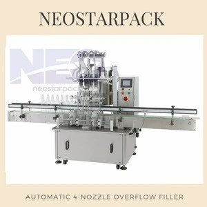Automatic 4 Head Overflow large volume bottle liquid filling machine especially for foamy liquid