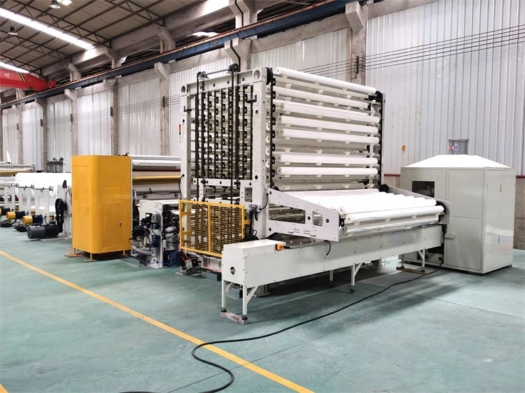 Automatic toilet tissue paper roll making cutting packaging manufacturing machine production line cost