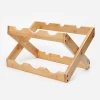 bamboo material foldable wine rack