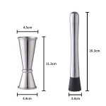 Bamboo rack 10 pcs set bar accessories stainless steel bartender kit cocktail shaker set with stand