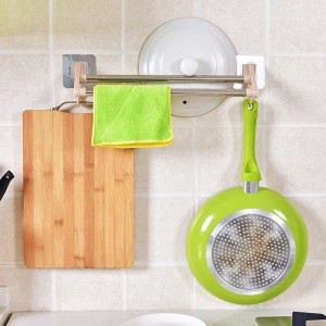 Bathroom kitchen without Traces Plastic stainless steel towel bar hanger rack