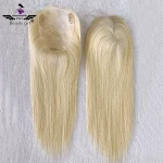 Beauty girl hair hot sale blonde color tp skin hair topper size 13x17cm skin toupee human hair pieces