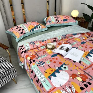 Bedspread Quilts Duvets Comforter Bed Cover Sheet Pillowcase Cartoon Summer Tencel For Adults Queen King Is Thin